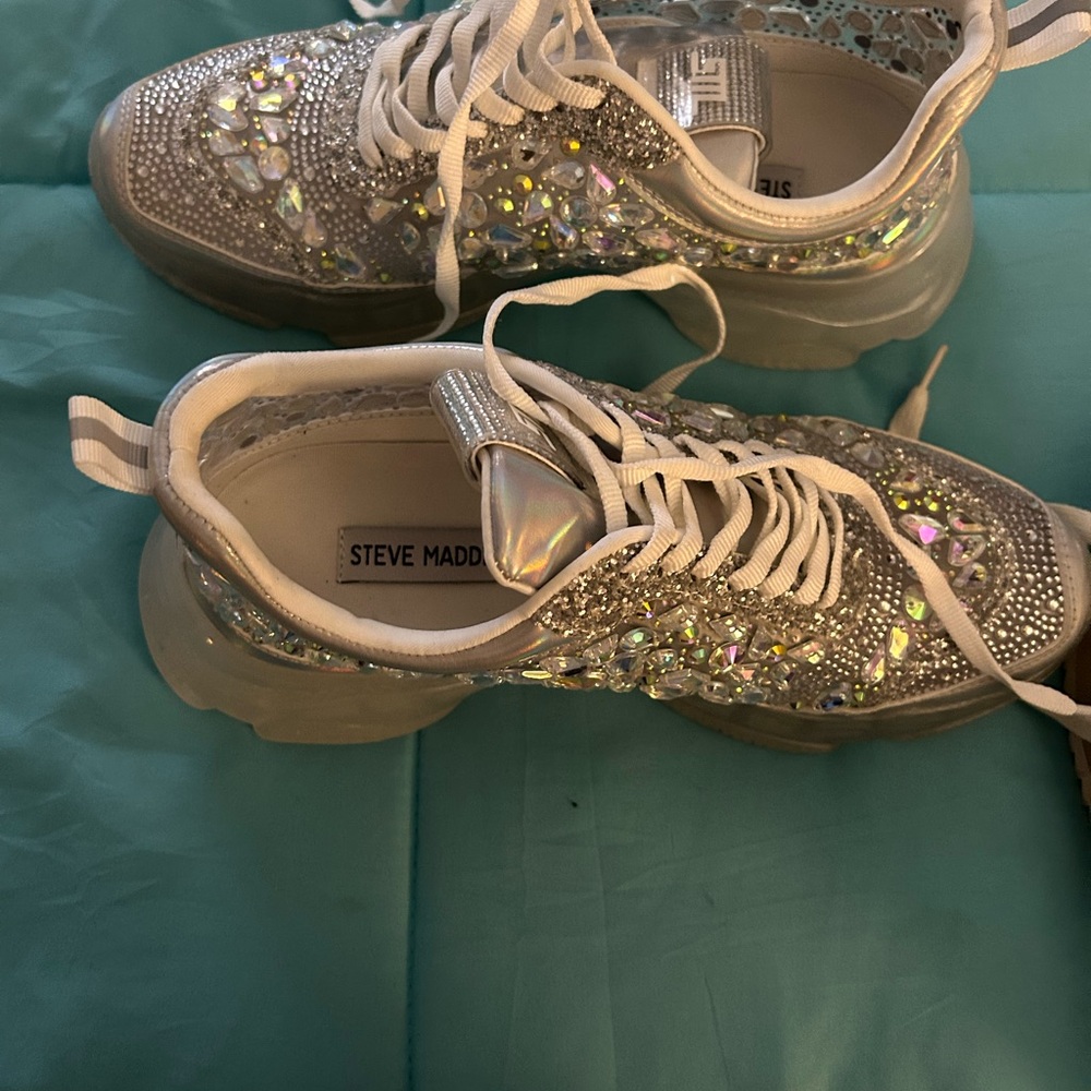 Steve Madden Iridescent Silver Sneakers